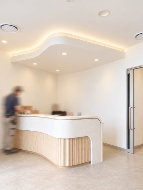 The reception desk at Allure Smiles, from the practice's published photography